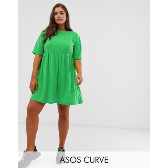 ASOS Curve Dresses & Skirts - ASOS Curve roll sleeved rib jersey smock dress